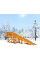 Зимняя горка "IgraGrad Snow Fox", скат 10 м, Покрытие: Пропитка с антисептиком на водной основе Фортеколор