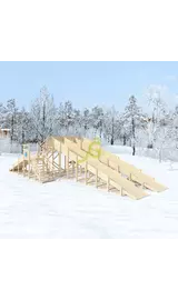 Зимняя горка "IgraGrad Snow Fox", 4 ската, без окраски, Покрытие: Без покрытия