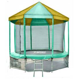 Батут OPTIFIT Like Green 10ft 3,05 м с зелено-желтой крышей