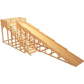 Зимняя деревянная игровая горка Савушка "Зима wood" - 8, Покрытие: Без покрытия