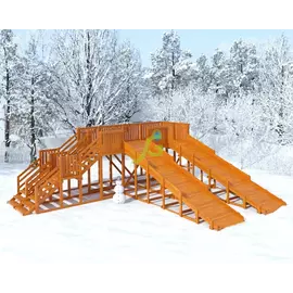 Зимняя деревянная горка "IgraGrad Snow Fox", скат 5,9 м (мод.2)