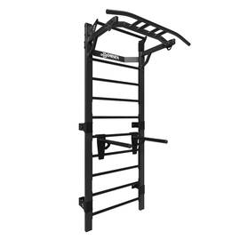 Профессиональная шведская стенка с брусьями и турником Domsen Fitness Ds46 BLACK, Цвет: Черный