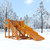 Деревянная зимняя горка "IgraGrad Snow Fox", скат 4 м, Покрытие: Пропитка с антисептиком на водной основе Фортеколор