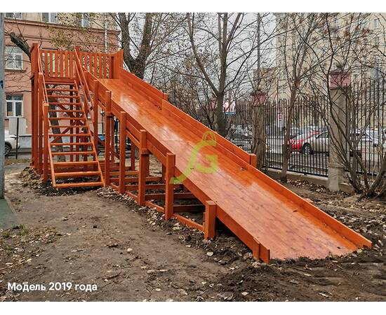 Зимняя горка "IgraGrad Snow Fox", скат 10 м, Покрытие: Пропитка с антисептиком на водной основе ФортеколорЗимняя горка "IgraGrad Snow Fox", скат 10 м, Покрытие: Пропитка с антисептиком на водной основе Фортеколор[image_num]