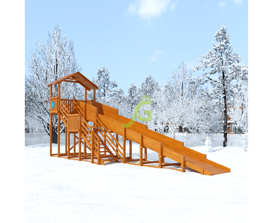 Зимняя горка "IgraGrad Snow Fox (Домик)", скат 10 м, без окраски, Покрытие: Без покрытияЗимняя горка "IgraGrad Snow Fox (Домик)", скат 10 м, без окраски, Покрытие: Без покрытия[image_num]