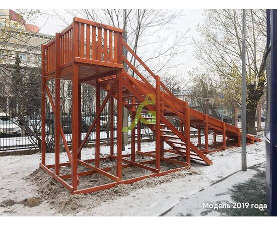Зимняя горка "IgraGrad Snow Fox", скат 10 м, Покрытие: Пропитка с антисептиком на водной основе ФортеколорЗимняя горка "IgraGrad Snow Fox", скат 10 м, Покрытие: Пропитка с антисептиком на водной основе Фортеколор[image_num]