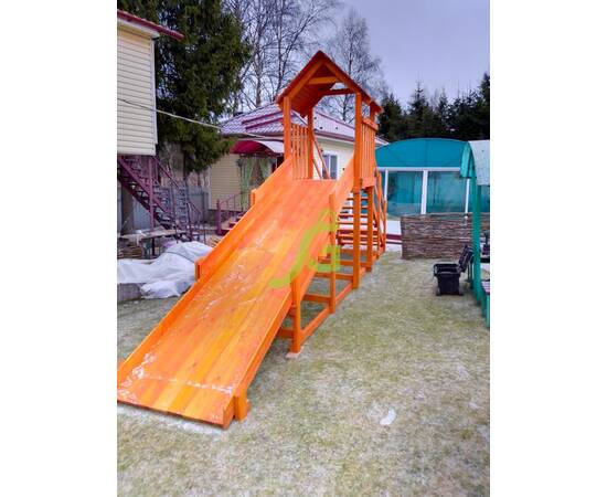 Зимняя горка IgraGrad SnowFox Start с крышей, скат 4 мЗимняя горка IgraGrad SnowFox Start с крышей, скат 4 м[image_num]