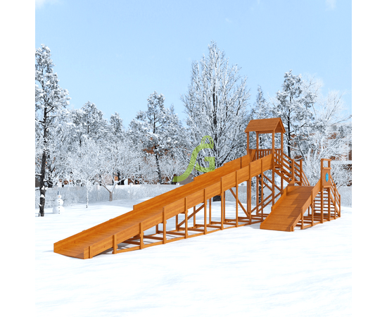 Зимняя деревянная горка "IgraGrad Snow Fox 12 м" с двумя скатами, без окраски, Покрытие: Без покрытияЗимняя деревянная горка "IgraGrad Snow Fox 12 м" с двумя скатами, без окраски, Покрытие: Без покрытия[image_num]