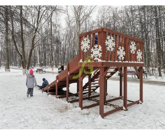 Деревянная зимняя горка "IgraGrad Snow Fox", скат 4 м, Покрытие: Пропитка с антисептиком на водной основе ФортеколорДеревянная зимняя горка "IgraGrad Snow Fox", скат 4 м, Покрытие: Пропитка с антисептиком на водной основе Фортеколор[image_num]