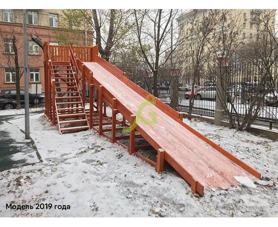 Зимняя горка "IgraGrad Snow Fox", скат 10 м, Покрытие: Пропитка с антисептиком на водной основе ФортеколорЗимняя горка "IgraGrad Snow Fox", скат 10 м, Покрытие: Пропитка с антисептиком на водной основе Фортеколор[image_num]