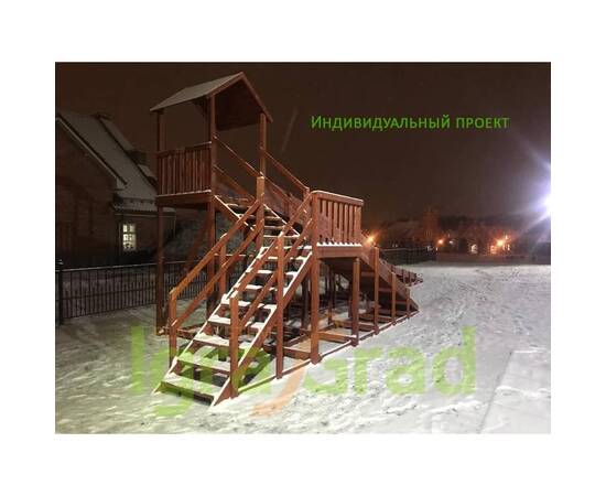 Зимняя деревянная горка "IgraGrad Snow Fox 12 м" с двумя скатами, без окраски, Покрытие: Без покрытияЗимняя деревянная горка "IgraGrad Snow Fox 12 м" с двумя скатами, без окраски, Покрытие: Без покрытия[image_num]
