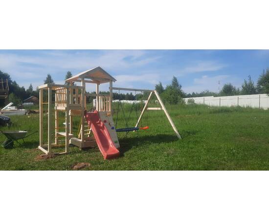 Детская игровая площадка Лео с гнездом (с покраской), Покрытие: С покраскойДетская игровая площадка Лео с гнездом (с покраской), Покрытие: С покраской[image_num]
