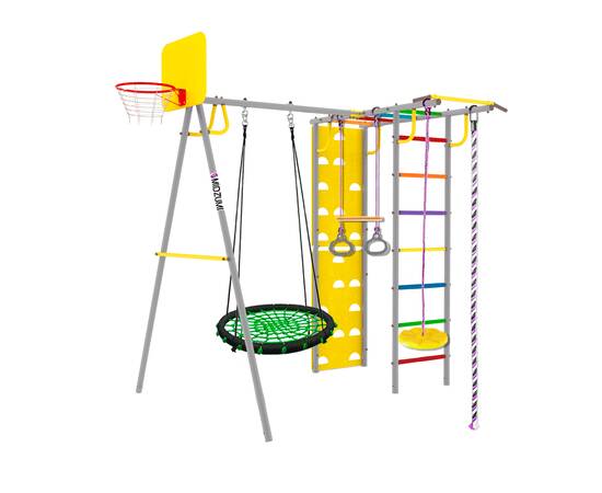 Уличный детский спортивный комплекс Midzumi Rainbow Large XL (синее), Цвет качелей: Черно/синий, Комплектация комплекса: Качели гнездо 100 смУличный детский спортивный комплекс Midzumi Rainbow Large XL (синее), Цвет качелей: Черно/синий, Комплектация комплекса: Качели гнездо 100 см[image_num]