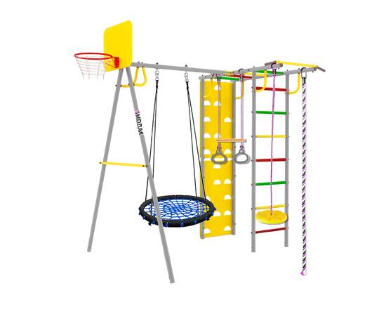 Уличный детский спортивный комплекс Midzumi Rainbow Large XL (зеленое), Цвет качелей: Черно/зеленый, Комплектация комплекса: Качели гнездо 100 смУличный детский спортивный комплекс Midzumi Rainbow Large XL (зеленое), Цвет качелей: Черно/зеленый, Комплектация комплекса: Качели гнездо 100 см[image_num]