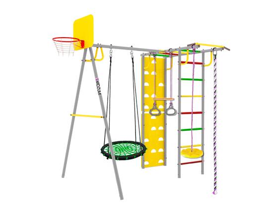 Уличный детский спортивный комплекс Midzumi Rainbow Large L (зеленое), Цвет качелей: Черно/зеленый, Комплектация комплекса: Качели ГНЕЗДО 80 смУличный детский спортивный комплекс Midzumi Rainbow Large L (зеленое), Цвет качелей: Черно/зеленый, Комплектация комплекса: Качели ГНЕЗДО 80 см[image_num]