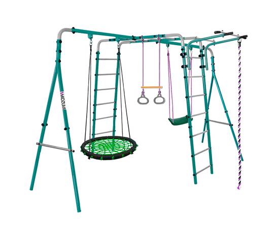 Уличный детский спортивный комплекс Midzumi Tenshi Large XL (синее), Цвет качелей: Черно/синий, Комплектация комплекса: Качели гнездо 100 смУличный детский спортивный комплекс Midzumi Tenshi Large XL (синее), Цвет качелей: Черно/синий, Комплектация комплекса: Качели гнездо 100 см[image_num]