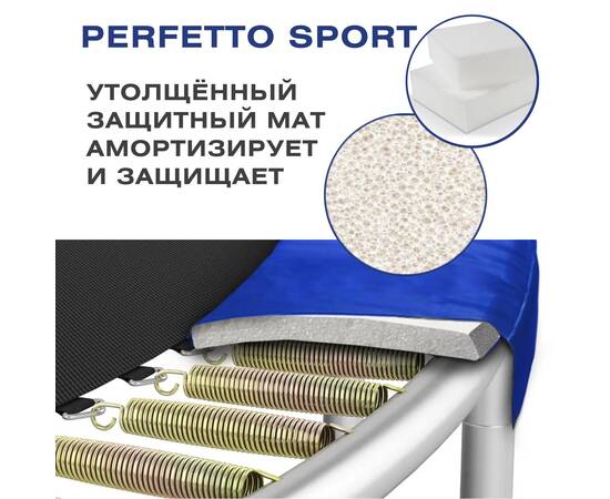 Батут с защитной сеткой "PERFETTO SPORT 6" диаметр 1,8 м синийБатут с защитной сеткой "PERFETTO SPORT 6" диаметр 1,8 м синий[image_num]