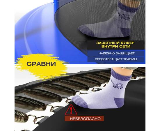 Батут с защитной сеткой "PERFETTO SPORT 6" диаметр 1,8 м синийБатут с защитной сеткой "PERFETTO SPORT 6" диаметр 1,8 м синий[image_num]