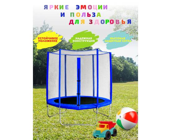 Батут с защитной сеткой "Trampoline 10" диаметр 3,0 м синий, Цвет: СинийБатут с защитной сеткой "Trampoline 10" диаметр 3,0 м синий, Цвет: Синий[image_num]