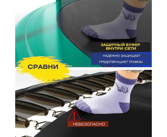 Батут с защитной сеткой "PERFETTO SPORT PREMIUM STRONG 6" диаметр 1,8 м зелёныйБатут с защитной сеткой "PERFETTO SPORT PREMIUM STRONG 6" диаметр 1,8 м зелёный[image_num]