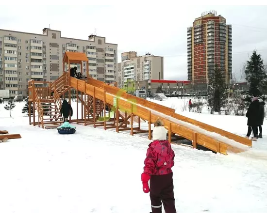 Зимняя деревянная горка "IgraGrad Snow Fox 12 м" с двумя горками (две лестницы), без окраски, Покрытие: Без покрытияЗимняя деревянная горка "IgraGrad Snow Fox 12 м" с двумя горками (две лестницы), без окраски, Покрытие: Без покрытия[image_num]