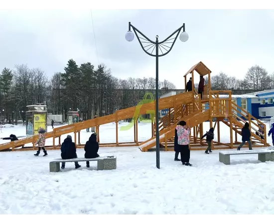 Зимняя деревянная горка "IgraGrad Snow Fox 12 м" с двумя горками (две лестницы), без окраски, Покрытие: Без покрытияЗимняя деревянная горка "IgraGrad Snow Fox 12 м" с двумя горками (две лестницы), без окраски, Покрытие: Без покрытия[image_num]