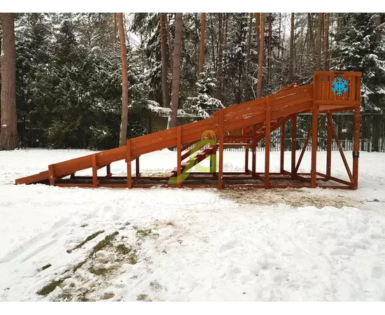 Зимняя горка "IgraGrad Snow Fox", скат 10 м, Покрытие: Пропитка с антисептиком на водной основе ФортеколорЗимняя горка "IgraGrad Snow Fox", скат 10 м, Покрытие: Пропитка с антисептиком на водной основе Фортеколор[image_num]