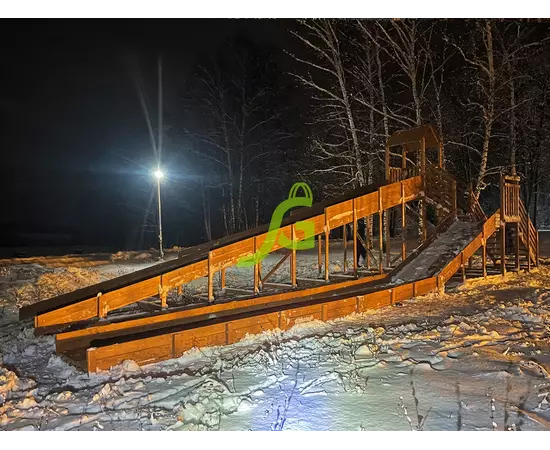 Зимняя деревянная горка "IgraGrad Snow Fox 12 м" с двумя скатами и выкатом 8 мЗимняя деревянная горка "IgraGrad Snow Fox 12 м" с двумя скатами и выкатом 8 м[image_num]