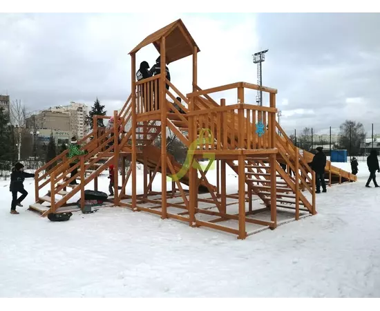 Зимняя деревянная горка "IgraGrad Snow Fox 12 м" с двумя горками (две лестницы), без окраски, Покрытие: Без покрытияЗимняя деревянная горка "IgraGrad Snow Fox 12 м" с двумя горками (две лестницы), без окраски, Покрытие: Без покрытия[image_num]