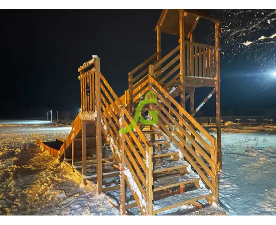 Зимняя деревянная горка "IgraGrad Snow Fox 12 м" с двумя скатами и выкатом 8 мЗимняя деревянная горка "IgraGrad Snow Fox 12 м" с двумя скатами и выкатом 8 м[image_num]