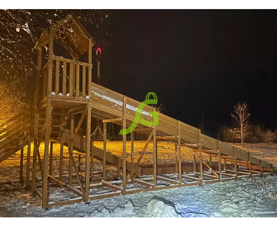 Зимняя деревянная горка "IgraGrad Snow Fox 12 м" с двумя скатами и выкатом 8 мЗимняя деревянная горка "IgraGrad Snow Fox 12 м" с двумя скатами и выкатом 8 м[image_num]