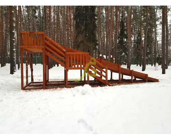 Зимняя горка "IgraGrad Snow Fox", скат 10 м, Покрытие: Пропитка с антисептиком на водной основе ФортеколорЗимняя горка "IgraGrad Snow Fox", скат 10 м, Покрытие: Пропитка с антисептиком на водной основе Фортеколор[image_num]