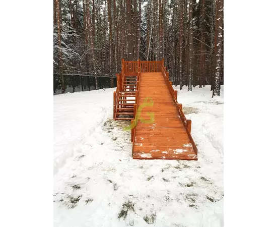 Зимняя горка "IgraGrad Snow Fox", скат 10 м, Покрытие: Пропитка с антисептиком на водной основе ФортеколорЗимняя горка "IgraGrad Snow Fox", скат 10 м, Покрытие: Пропитка с антисептиком на водной основе Фортеколор[image_num]