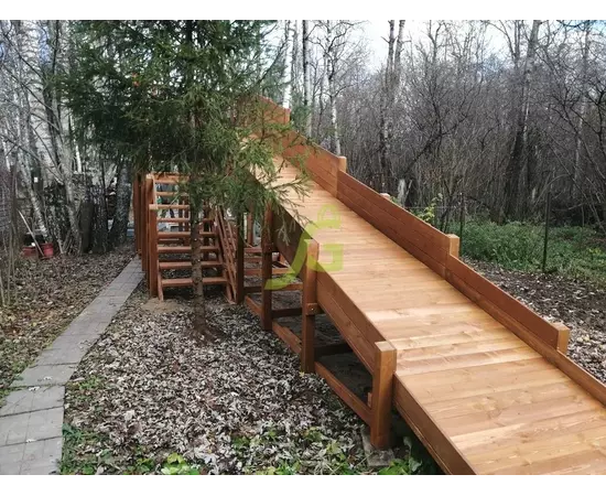 Зимняя горка "IgraGrad Snow Fox", скат 10 м, Покрытие: Пропитка с антисептиком на водной основе ФортеколорЗимняя горка "IgraGrad Snow Fox", скат 10 м, Покрытие: Пропитка с антисептиком на водной основе Фортеколор[image_num]