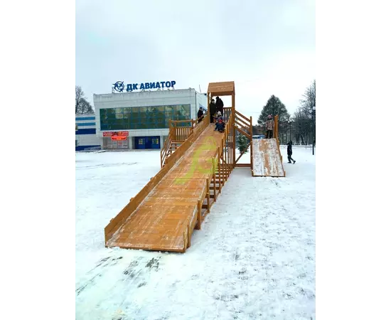 Зимняя деревянная горка "IgraGrad Snow Fox 12 м" с двумя горками (две лестницы), без окраски, Покрытие: Без покрытияЗимняя деревянная горка "IgraGrad Snow Fox 12 м" с двумя горками (две лестницы), без окраски, Покрытие: Без покрытия[image_num]