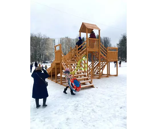 Зимняя деревянная горка "IgraGrad Snow Fox 12 м" с двумя горками (две лестницы), без окраски, Покрытие: Без покрытияЗимняя деревянная горка "IgraGrad Snow Fox 12 м" с двумя горками (две лестницы), без окраски, Покрытие: Без покрытия[image_num]