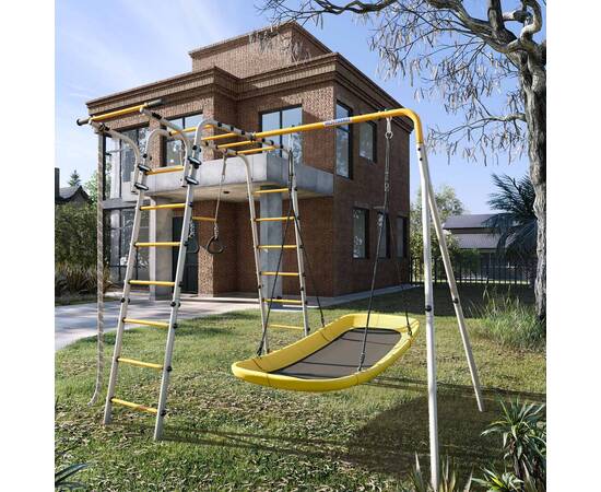 Дачный комплекс "Весёлая лужайка-2" + ЛОДКА качели Romana R.103.25.04 (серый/жёлтый), Цвет : Серый/жёлтый, Комплектация комплекса: Качели ЛОДКАДачный комплекс "Весёлая лужайка-2" + ЛОДКА качели Romana R.103.25.04 (серый/жёлтый), Цвет : Серый/жёлтый, Комплектация комплекса: Качели ЛОДКА[image_num]