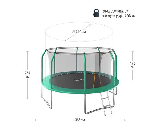 Батут UNIX Line Премиальный / Supreme Basic 12 ft (366 см) зеленыйБатут UNIX Line Премиальный / Supreme Basic 12 ft (366 см) зеленый[image_num]