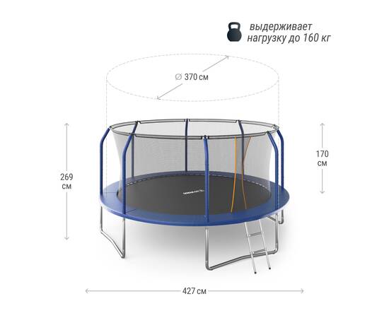 Батут UNIX Line Премиальный / Supreme Basic 14 ft (427 см) синийБатут UNIX Line Премиальный / Supreme Basic 14 ft (427 см) синий[image_num]